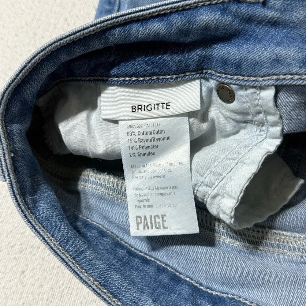 Paige Brigitte Jeans Women's 30x28 Blue Denim Straight Leg Medium‎ Wash Stretch